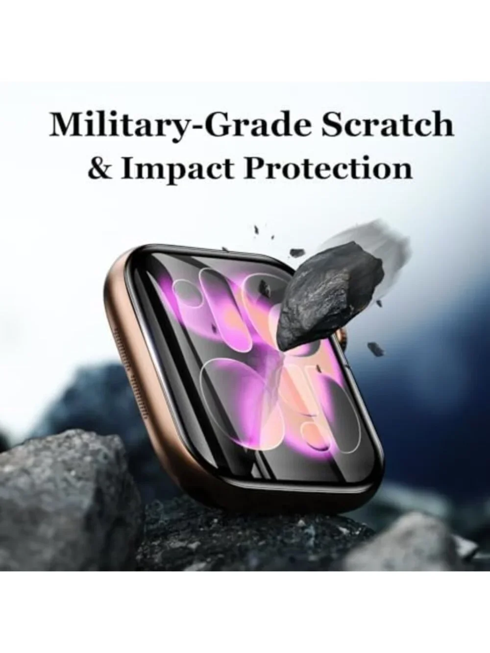 2 Pack Tempered Glass Screen Protector for Apple Watch 10/11, Full Coverage
